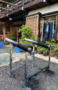 Plastic pipes used for Tie Dyeing - Indigo