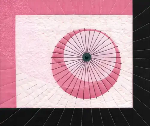 Dancing Parasols, Falling Petals - Quilt Art