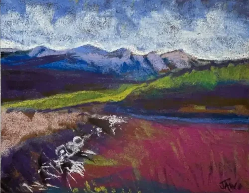 Heather in the Moor - Pastels  Paintings
