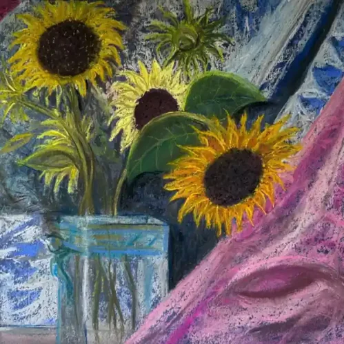 Summer Sunflowers - Pastels  Paintings